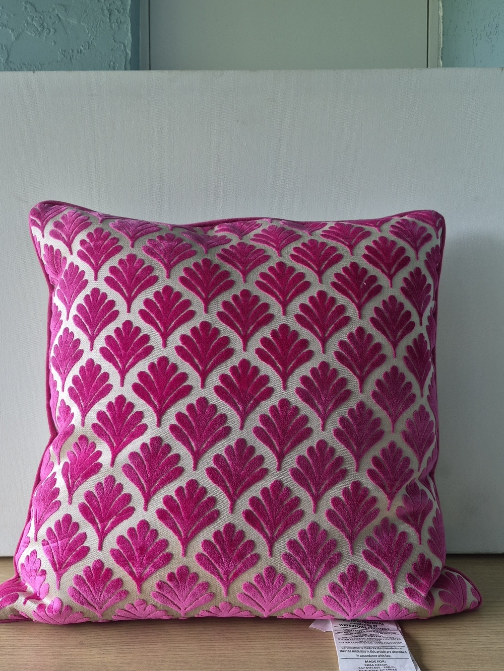 Hot Pink Casa Decor Patterned Decorative Throw Pillow